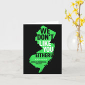 We Don't Like You Either New Jersey New York Rival Kaart (Gele Bloem)