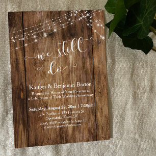 We Doon Typografie Rustic Houten Huwelijksverjaard Kaart