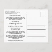 We downsizing Our Wedding Photo Modern Aankondigingskaart (Achterkant)