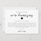 We downsizing Wedding Update minimalist Aankondiging (Voorkant)