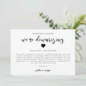 We downsizing Wedding Update minimalist Aankondiging (Staand voorkant)