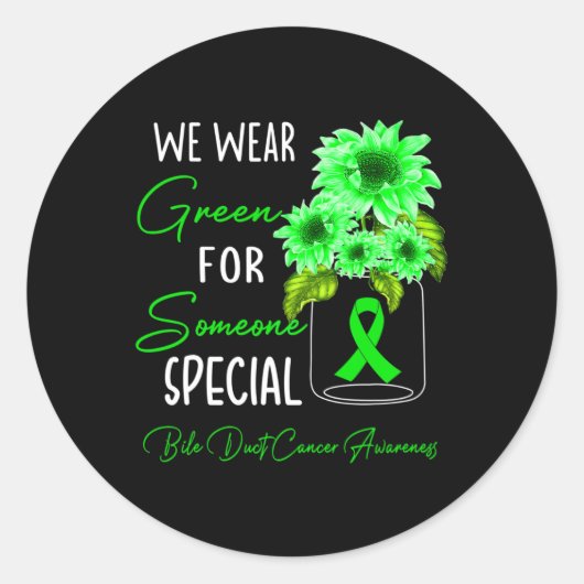 We Draag bewustzijn van groene galwegkanker Ronde Sticker (Voorkant)