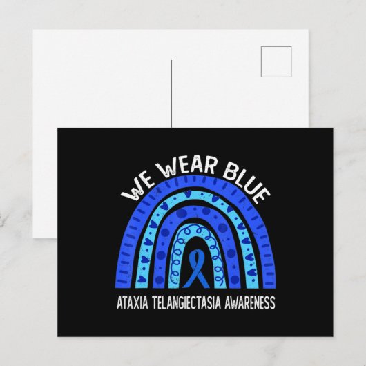 We Draag blauw voor Ataxia Telangiectasia Awarenes Briefkaart (Voorkant / Achterkant)