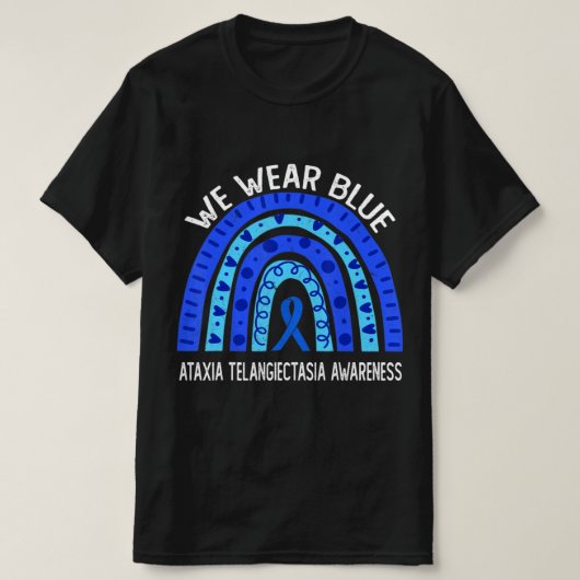 We Draag blauw voor Ataxia Telangiectasia Awarenes T-shirt (Design voorkant)