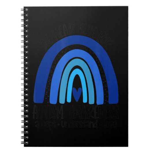 We Draag blauw voor autisme, accepteren understa Notitieboek (Voorkant)