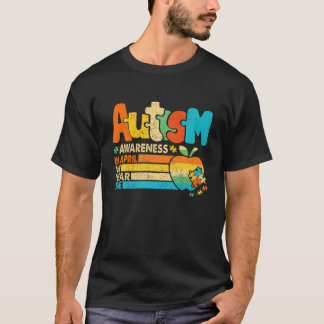 We Draag blauw voor autisme. Leraar Mam Moth T-shirt