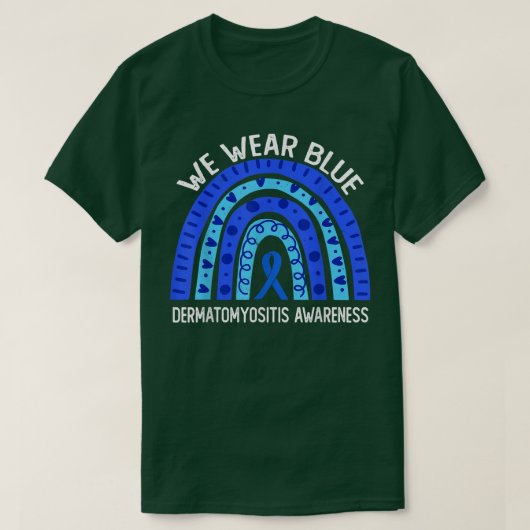 We Draag blauw voor dermatomyositis bewustzijn T-shirt (Design voorkant)