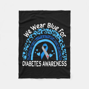We Draag Blauw voor diabetes Lopard Rainbo Fleece Deken