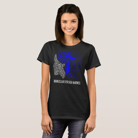 We Draag blauw voor fibromusculaire dysplasie T-shirt (Voorkant volledig)