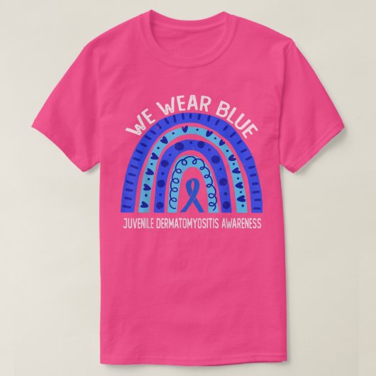 We Draag blauw voor jonge dermatomyositis awarenes T-shirt (Design voorkant)