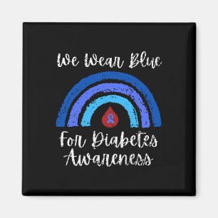 We draag Blauw voor Type 1 Diabetes Bewustmakingsm Magneet