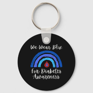 We draag Blauw voor Type 1 Diabetes Bewustmakingsm Sleutelhanger