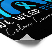 We Draag Blauwe Colorectale Colon Cancer Leopard R Poster (Hoek)