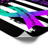 We Draag Blauwgroen en Paarse Suicide Prevention A Poster (Hoek)