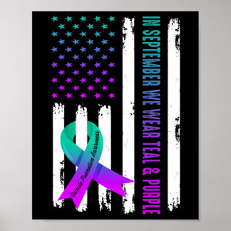 We Draag Blauwgroen en Paarse Suicide Prevention A Poster