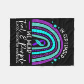 We Draag Blauwgroen en Paarse zelfmoordpreventie-b Fleece Deken (Voorkant (Horizontaal))