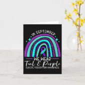 We Draag Blauwgroen en Paarse zelfmoordpreventie-b Kaart (Gele Bloem)