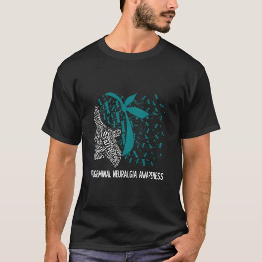We Draag Blauwgroen voor trigeminale neuralgie bew T-shirt (Voorkant)