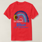 We Draag Blue ALS Awareness Rainbow T-shirt (Design voorkant)