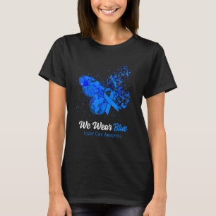 We Draag Blue Foster Care Awareness Butterfly T-shirt