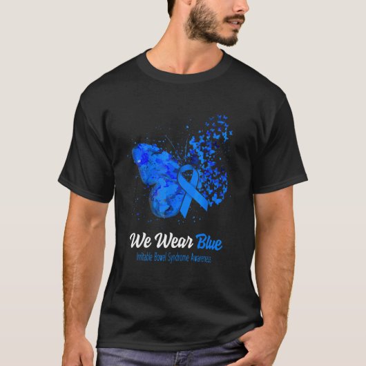 We Draag Blue Irritable Bowel Syndrome Awareness B T-shirt (Voorkant)
