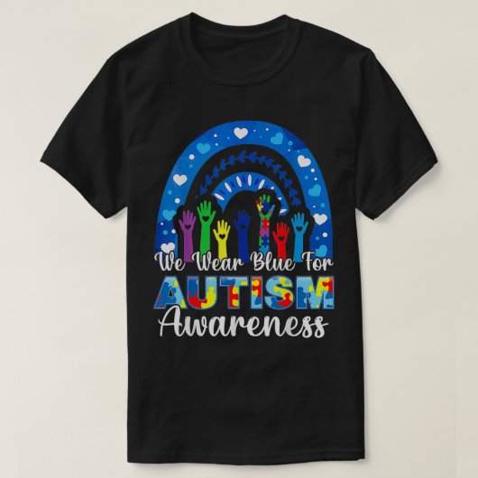 We Draag Blue voor Autism Awareness Autistics Rain T-shirt (Design voorkant)