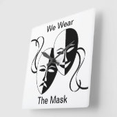 "We Draag de Mask" Poem Wall Clock Vierkante Klok (Hoek)