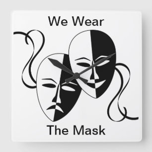 "We Draag de Mask" Poem Wall Clock Vierkante Klok