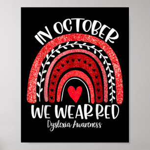We Draag Dyslexie Bewustzijn Maand Dyslexie Boho Poster