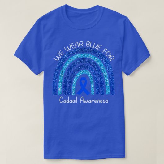 We Draag een blauw regenboogShirt voor kadasjesbew T-shirt (Design voorkant)