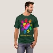 We Draag een regenbooghart voor hersenverlamming T-shirt (Voorkant volledig)