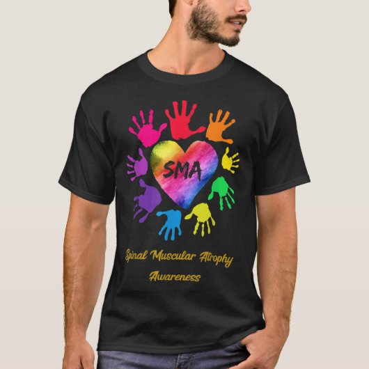 We Draag een regenbooghart voor spinale spieratrof T-shirt (Voorkant)