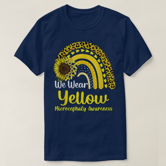 We Draag gele microcefalie bewustzijn regenboog T-shirt (Design voorkant)