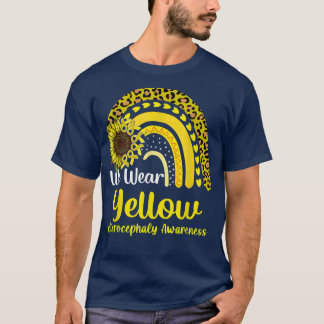 We Draag gele microcefalie bewustzijn regenboog T-shirt