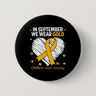 We Draag Gold Childhood Cancer Awareness Gold Ribb Ronde Button 5,7 Cm