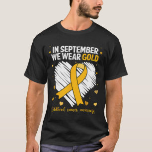 We Draag Gold Childhood Cancer Awareness Gold Ribb T-shirt