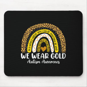We Draag Gold voor Autism Awareness Maand Autistic Muismat