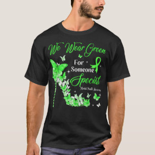 We Draag Green Butterflies Mental Health Awareness T-shirt