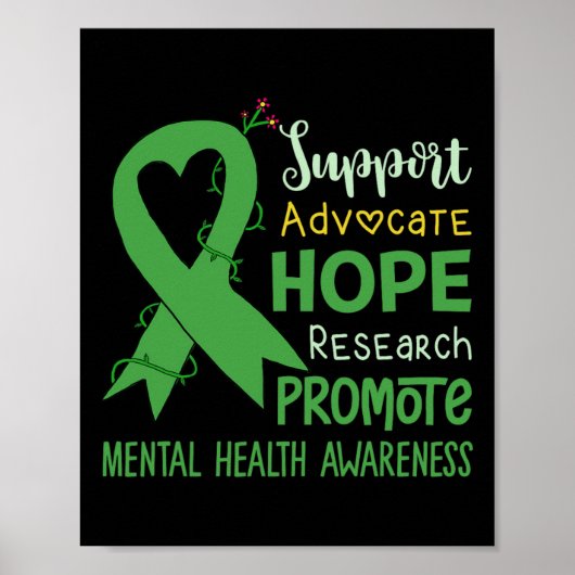 We Draag Green Mental Health Awareness Support SQU Poster (Voorkant)