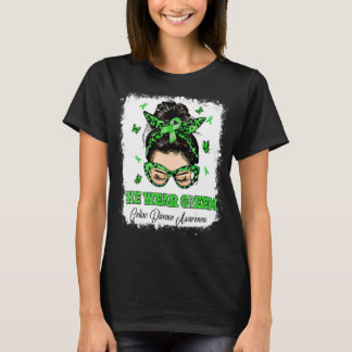 We Draag Green Messy Bun Warrior Celiac Disease Aw T-shirt