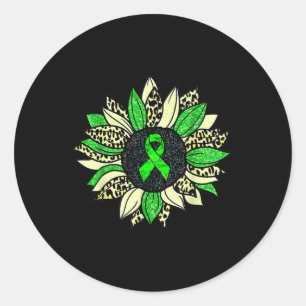 We Draag Green Sunflower Nierziekte Bewustzijn W Ronde Sticker