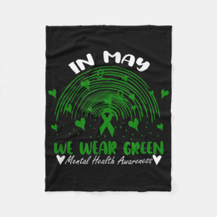 We Draag groen voor geestelijke gezondheid Fleece Deken