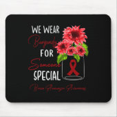 We Draag het bewustzijn van Bourgondisch hersenane Muismat (Voorkant)