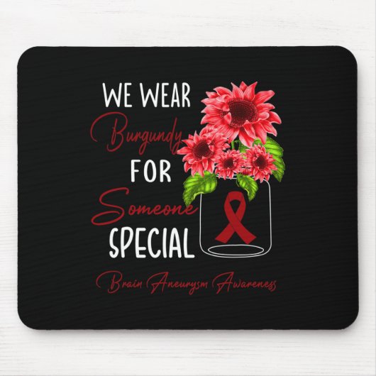 We Draag het bewustzijn van Bourgondisch hersenane Muismat (Voorkant)