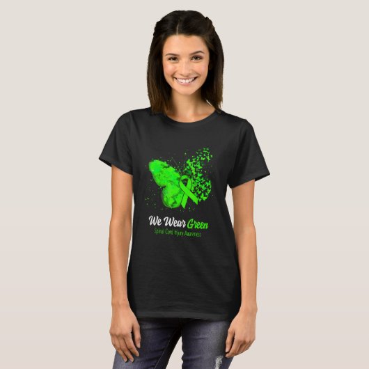 We Draag het bewustzijn van groene spinale kabelbe T-shirt (Voorkant volledig)