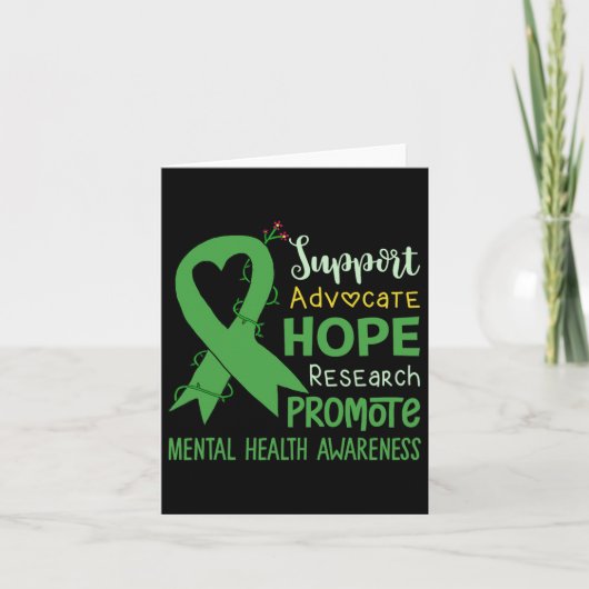 We Draag het Green Mental Health Awareness Support Kaart (Voorkant)