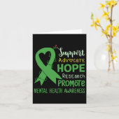 We Draag het Green Mental Health Awareness Support Kaart (Gele Bloem)