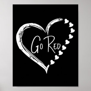 We Draag in februari Go Red Heart Disease Aware Poster
