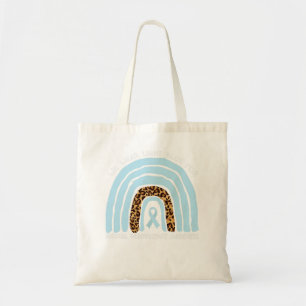 We Draag lichte blauwe regenboog bijnierinsufficië Tote Bag