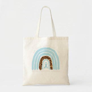 We Draag lichte blauwe regenboog bijnierinsufficië Tote Bag